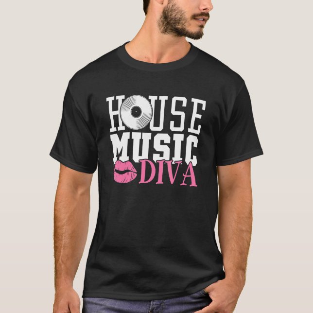 Womens House Music Diva - DJ EDM Rave Music Festiv T-Shirt (Front)