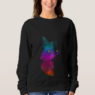 Womens Howl Wildlife Forest Animal Predator Portra Sweatshirt