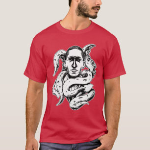 Womens HP LOVECRAFT CTHULHUENTACLES VINTAGE HORROR T-Shirt