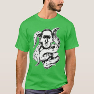 Womens HP LOVECRAFT CTHULHUENTACLES VINTAGE HORROR T-Shirt