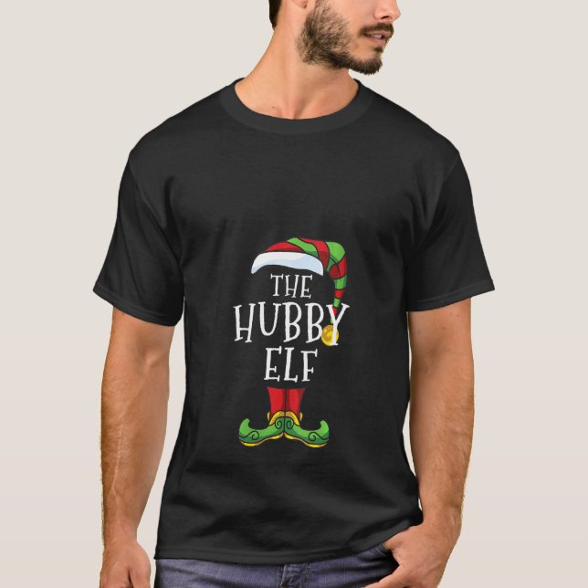 Womens Hubby Elf Family Matching Christmas Funny H T-Shirt (Front)