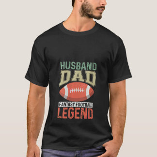 Womens Husband Dad Fantasy Vintage Quote Football T-Shirt