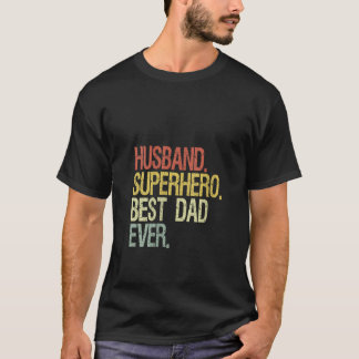 Womens Husband superhero best dad ever V Neck T-Shirt