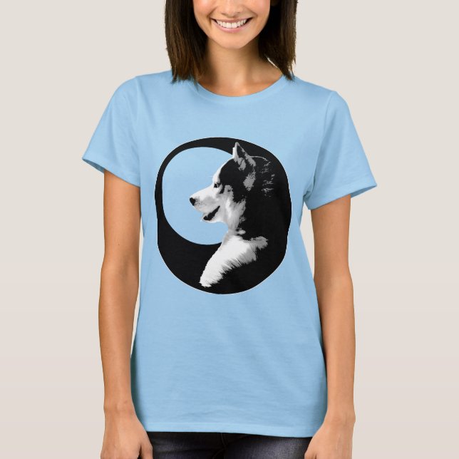 Women's Husky Sport Tee Husky Malamute Dog Shirts (Front)