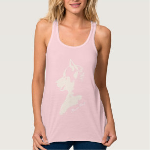 Women's Husky Tank Top Shirt Sled Dog Lady's Shirt