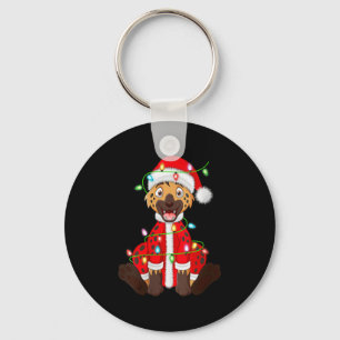 Womens Hyena Christmas Lights Santa Costume Cute A Key Ring