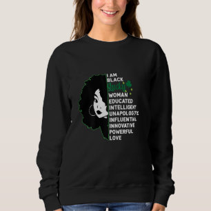 Womens I Am A Black Lucky Woman St Patrick S Day Sweatshirt