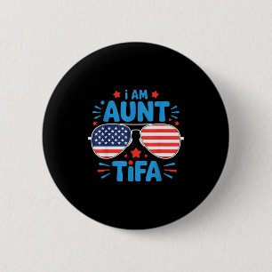 Womens I Am Aunt Tifa Tee 6 Cm Round Badge