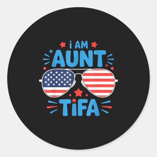 Womens I Am Aunt Tifa Tee  Classic Round Sticker (Front)
