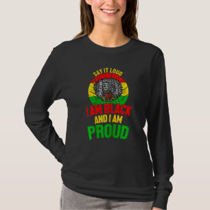 Womens I Am Black And I Am Proud History Afro Afri T-Shirt