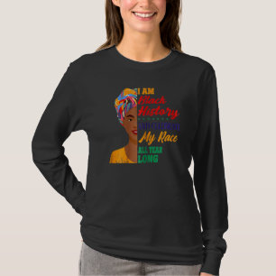 Womens I Am Black History Powerful Woman Black H T-Shirt
