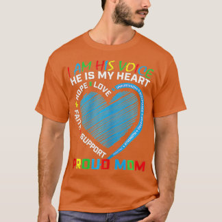 Womens I Am His Voice He Is My Heart Autism Awaren T-Shirt