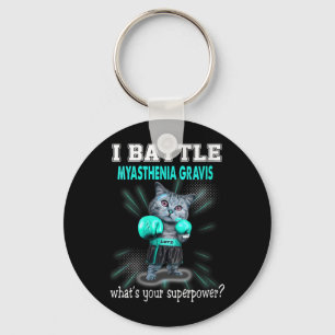 Womens I Battle Myasthenia Gravis Awareness V-Neck Key Ring