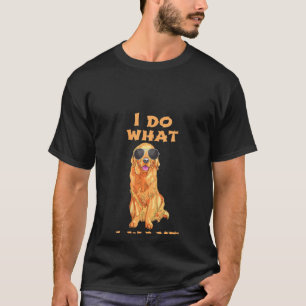 Womens I Do What I Want Golden Retriever V-Neck T-Shirt