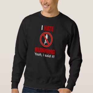 Womens I Hate Running Shirt Funny Don't Like Joggi