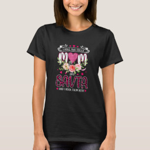 Womens I Have 2 Titles Mum & Savta Grandma Leopard T-Shirt