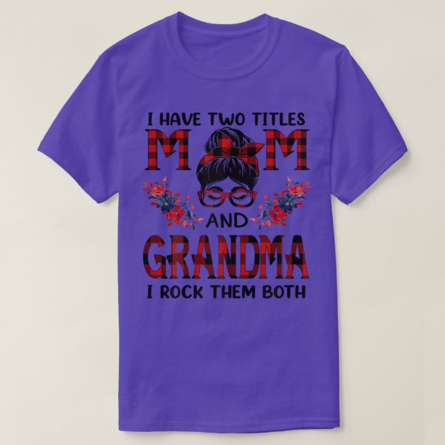 Womens I Have Two Titles Mum And Grandma Red Buffa T-Shirt (Design Front)