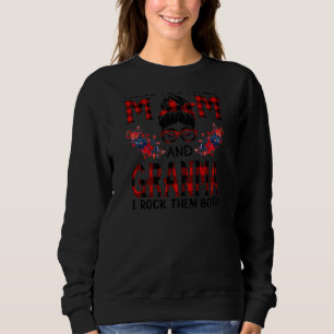 Womens I Have Two Titles Mum And Granma Red Buffal Sweatshirt