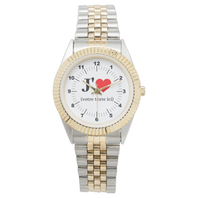Women's I Heart Two-Tone Bracelet Watch (Front)