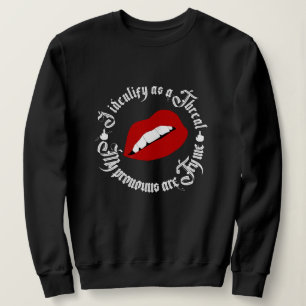 Womens I identify as a threat funny  Sweatshirt