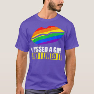 Womens I kissed a girl and I liked it Surprise T-Shirt