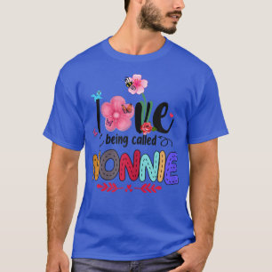 Womens I Love Being Called Nonnie Flower Art Grand T-Shirt