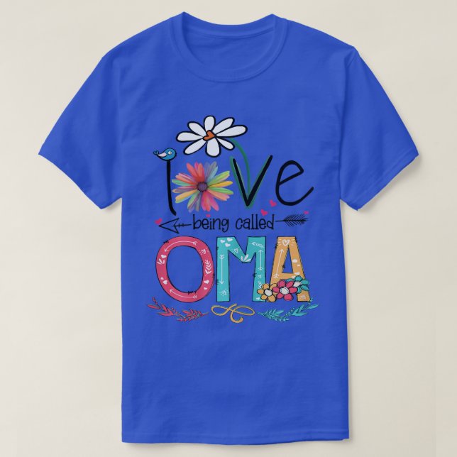 Womens I Love Being Called Oma Sunflower Mothers D T-Shirt (Design Front)