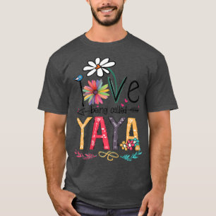 Womens I Love Being Called Yaya Sunflower Mothers T-Shirt