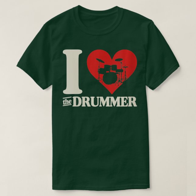 Womens I Love he Drummer Heart Drum Couple Girlfri T-Shirt (Design Front)