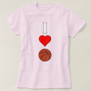 Women's I Love/Heart Basketball Basketball Players T-Shirt