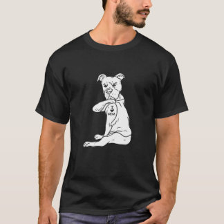 Womens I Love Mum Pitbull Love Pit Bull Dog Owner T-Shirt