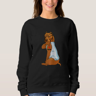Womens I Love Mum Tattoo Pitbull Mum Dog Women Sweatshirt