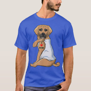Womens I Love Mum Tattoo Puggle Mum Dog Lover Wome T-Shirt