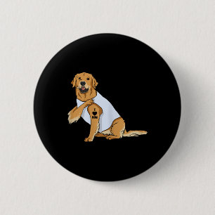 Womens I Love Mum Tattoo Retriever Dog Mothers Day 6 Cm Round Badge