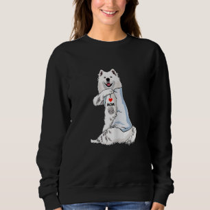Womens I Love Mum Tattoo Samoyed Mum Dog  Women Sweatshirt