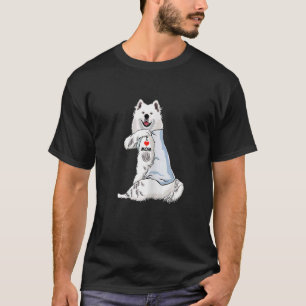 Womens I Love Mum Tattoo Samoyed Mum Dog Women T-Shirt