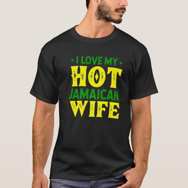 Womens I Love My Hot Jamaican Wife Jamaica Women T-Shirt (Front)