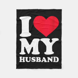 Womens i love my husband fleece blanket