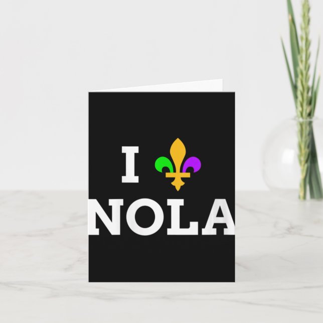 Womens I Love New Orleans Fleur De Lis Heart Souve Card (Front)