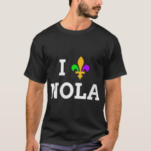 Womens I Love New Orleans Fleur De Lis Heart Souve T-Shirt