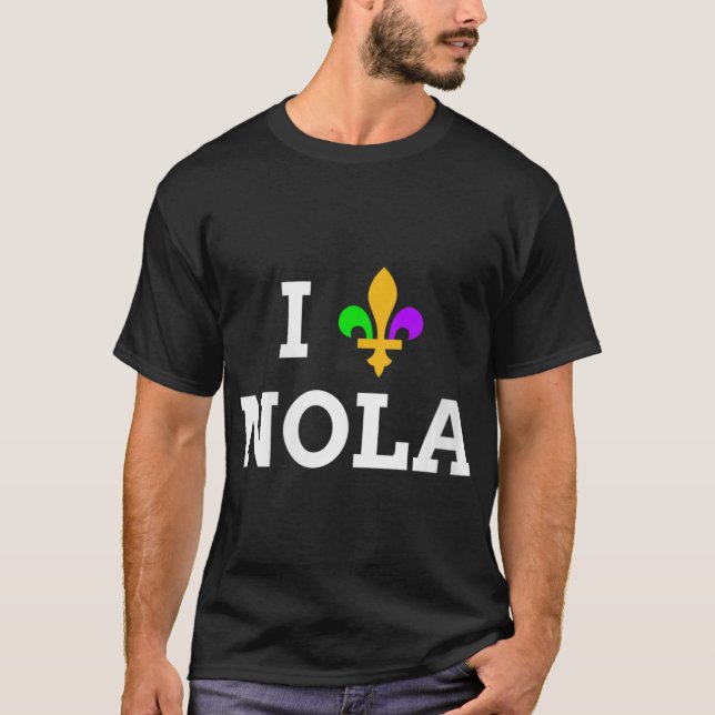 Womens I Love New Orleans Fleur De Lis Heart Souve T-Shirt (Front)