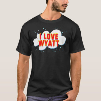 Womens I Love Wyatt birthday first name VNeck T-Shirt