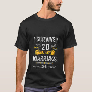 Womens I Survived 20 Years Of Marriage 20th Weddin T-Shirt