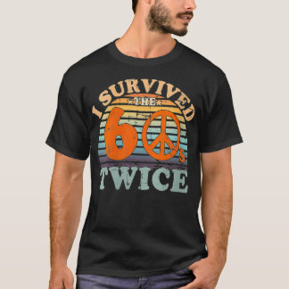 Womens I Survived The Sities 60s Twice VNeck  T-Shirt
