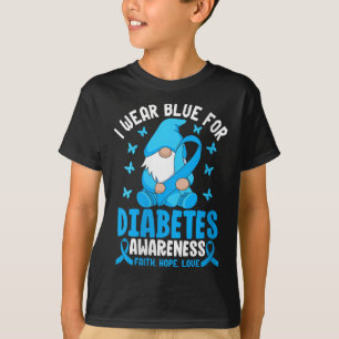 Womens I Wear Blue For Diabetes Awareness Faith Ho T-Shirt