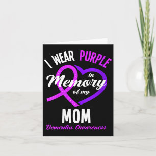 Womens I Wear Purple In Memory For My Mum Dementia Card