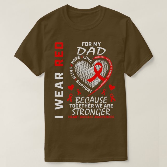 Womens I Wear Red For My Dad Heart Disease Awarene T-Shirt (Design Front)