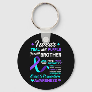 Womens I Wear Teal &amp; Purple For My Brother Sui Key Ring