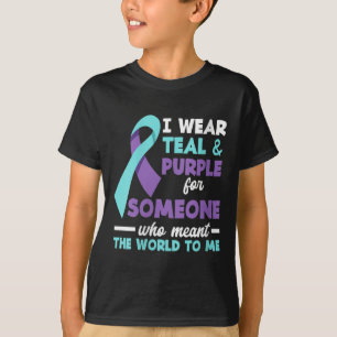 Womens I Wear Teal & Purple For Someone I Love T-Shirt