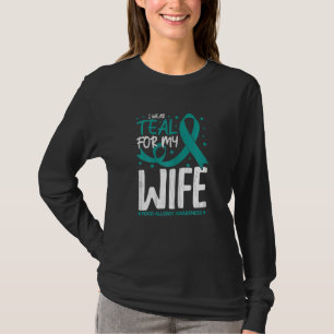 Womens I Wear Teal For Wife Food Allergy Awareness T-Shirt